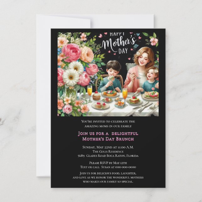 Mother's Day Family Brunch  Invitation (Front)