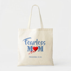 MOTHER'S DAY Fearless Mum Hearts Blue Tote Bag