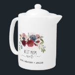 Mothers Day Floral Best Mum Ever Personalised<br><div class="desc">Mother's Day teapot a mum would love. This Best Mum Ever teapot featuring modern script typography and burgundy floral design makes a perfect gift for mum this year

Add a name by clicking the "Personalise" button</div>