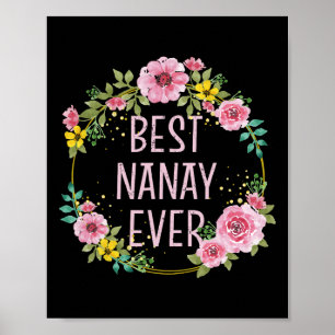 Mothers Day Floral Best Nanay Ever Filipino Mum  Poster