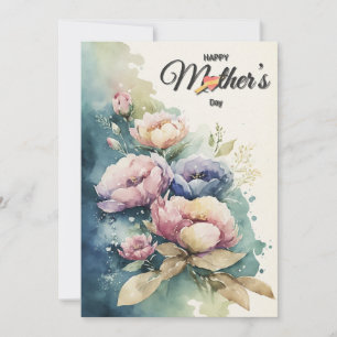 Mothers day Floral & botanical holiday card