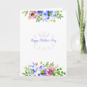 Mother's Day Floral Greeting Card (Optional Photo)