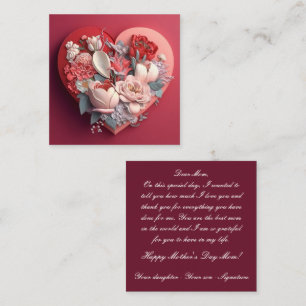 Mother's Day Floral Heart Card