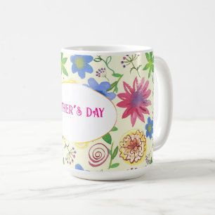 mother's day, floral pattern coffee mug