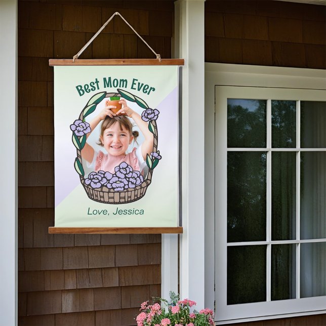 Mother's Day Floral Photo Hanging Tapestry (Creator Uploaded)