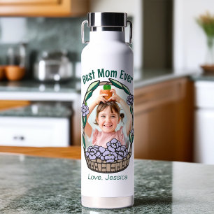 Mother's Day Floral Photo Water Bottle