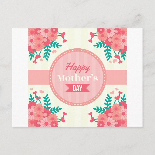 mothers day floral postcard (Front)