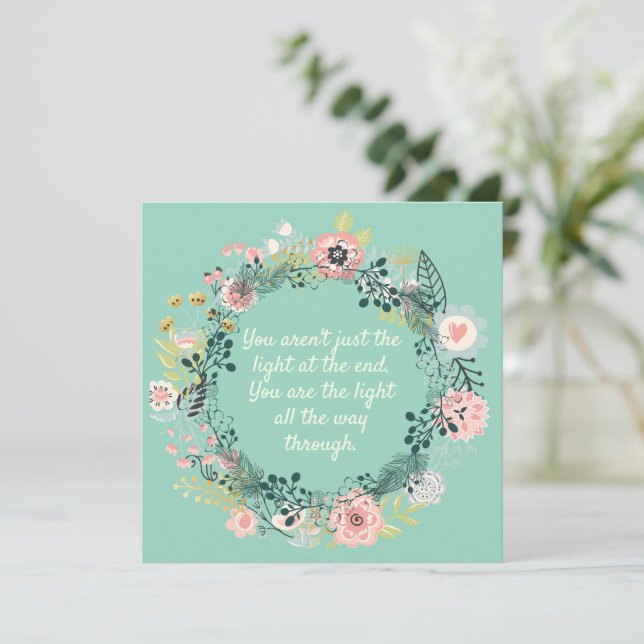 Mother's Day Florals Customise Message Holiday Card (Standing Front)