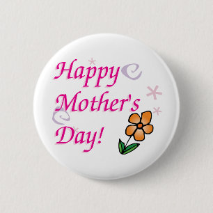 Mothers Day Flower 6 Cm Round Badge