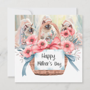 Mother's Day Flower Basket from Cat in Spa Holiday Card
