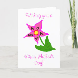 Mother's Day Flower Love You Message Card