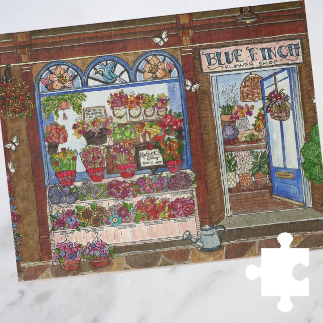 Mother's Day Flower Shop Watercolor Jigsaw Puzzle (Creator Uploaded)