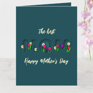 Mother's Day Flower Themed Stylish Custom Poem Card