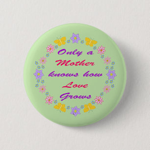 Mothers Day Flowers and Butterflies 6 Cm Round Badge