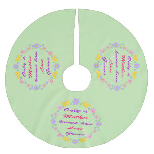 Mothers Day Flowers and Butterflies Brushed Polyester Tree Skirt