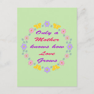 Mothers Day Flowers and Butterflies Postcard