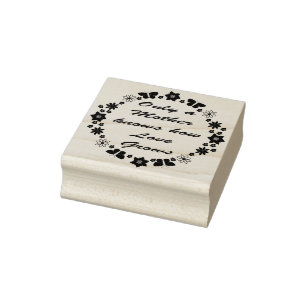 Mothers Day Flowers and Butterflies Rubber Stamp