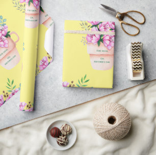 Mother's Day Flowers In A Cup Wrapping Paper