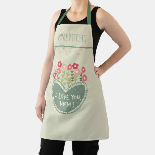 Mother's Day, Flowers in a love , Elegant, Simple  Apron