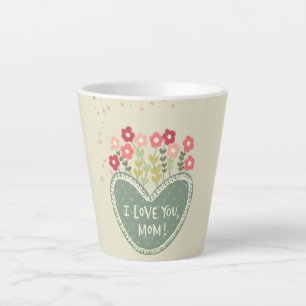 Mother's Day, Flowers in a love , Elegant, Simple Latte Mug