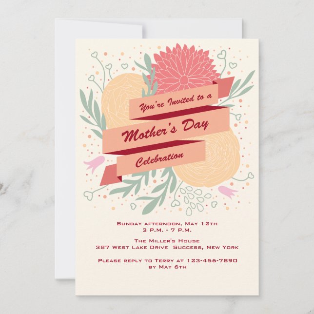 Mother's Day Flowers Invitation (Front)