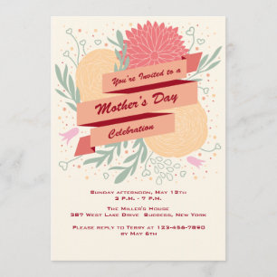 Mother's Day Flowers Invitation