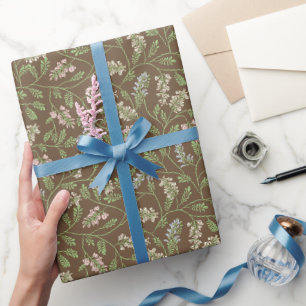 Mother's Day Flowers Spring Lupine Hyacinth Vines Wrapping Paper