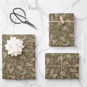 Mother's Day Flowers Spring Lupine Hyacinth Vines Wrapping Paper Sheet