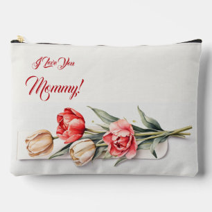 Mother's Day Flowers Tulips Watercolor Accessory Pouch