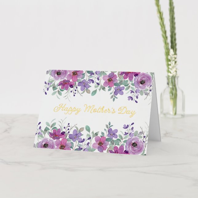 Mother's Day Folded Foil Greeting Card (Flower)