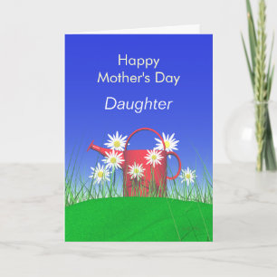 Mothers Day for Daughter Daisies and Watering Can Card