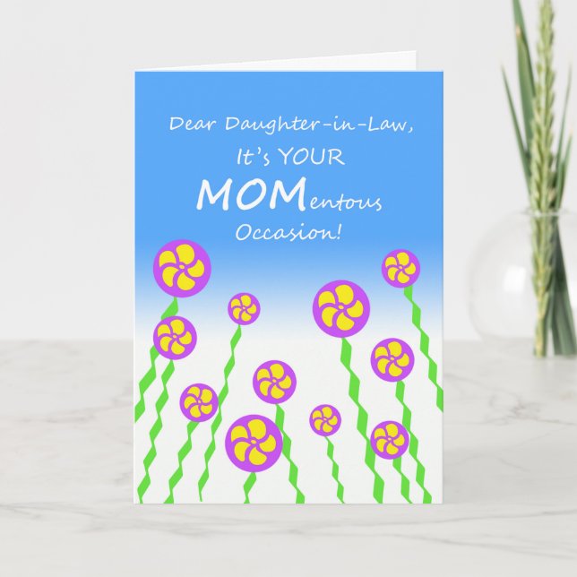 Mother's Day for Daughter in Law, MOMentous Pun Card (Front)