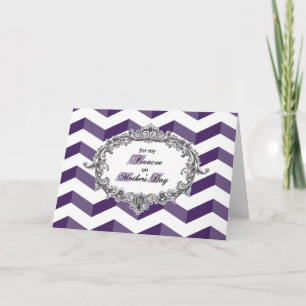 Mother's Day for Fiancee Chevrons w/Antique Frame Card
