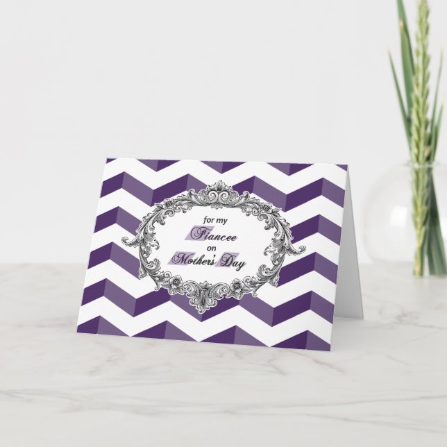 Mother's Day for Fiancee Chevrons w/Antique Frame Card (Front)