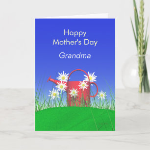 Mothers Day for Grandma Daisies and Watering Can Card