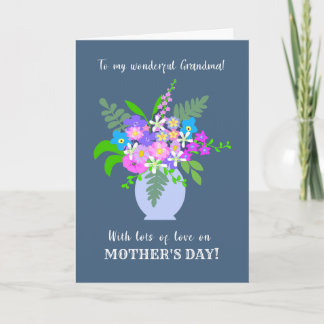 Mothers Day For Grandma Vase of Flowers Card