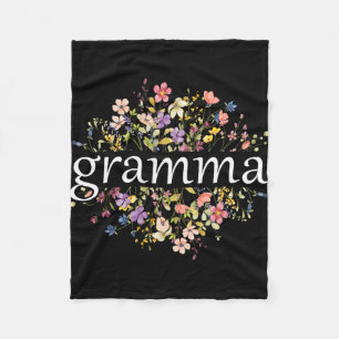 Mothers Day For Grandma Wildflower Floral Women#39 Fleece Blanket
