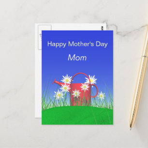 Mothers Day for Mum Daisies and Watering Can Postcard