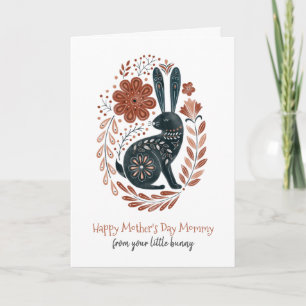 Mother's Day For Mummy Woodland Bunny Holiday Card