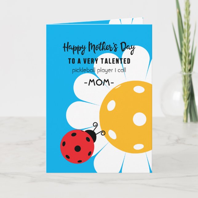 Mother's Day for Pickleball Mum, custom colour Card (Front)
