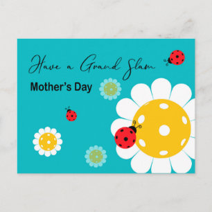 Mother's Day for Pickleball Mum, turquoise Postcard