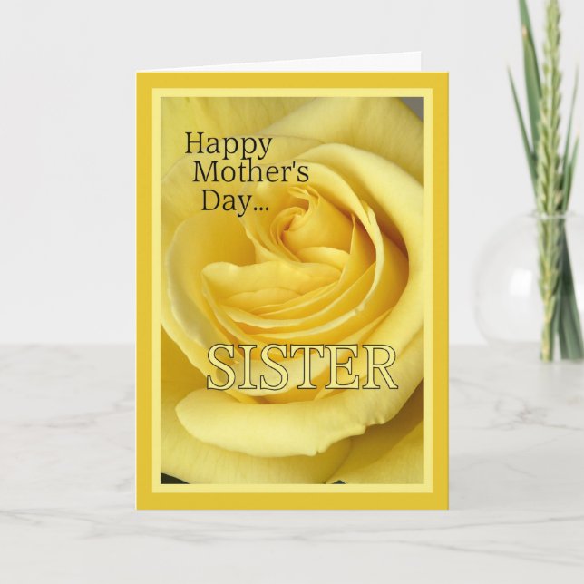 Mother's Day for Sister-Yellow Rose Card (Front)
