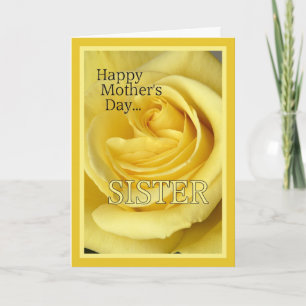 Mother's Day for Sister-Yellow Rose Card