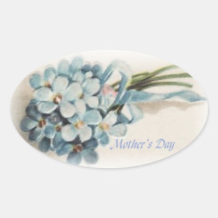 Mother's Day Forget-Me-Nots Oval Sticker