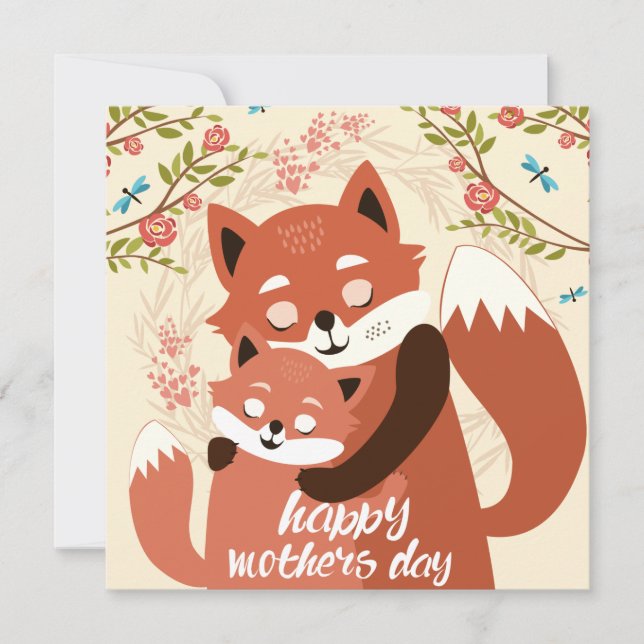 Mother's Day Foxes Holiday Card (Front)