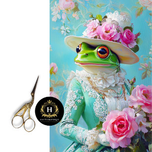 Mothers Day Frog in Floral Hat Decoupage Tissue Paper