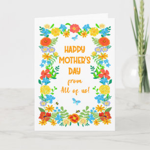 Mothers Day from All of Us Pretty Floral Border Card