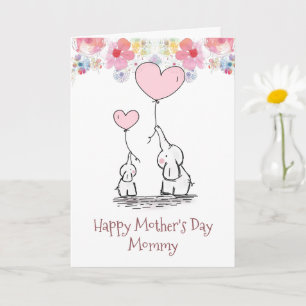 Mothers Day From Elephant Mum & Baby Card