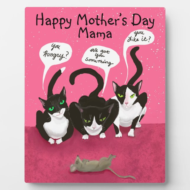 Mothers Day from the Cats Funny Personalise Plaque (Front)