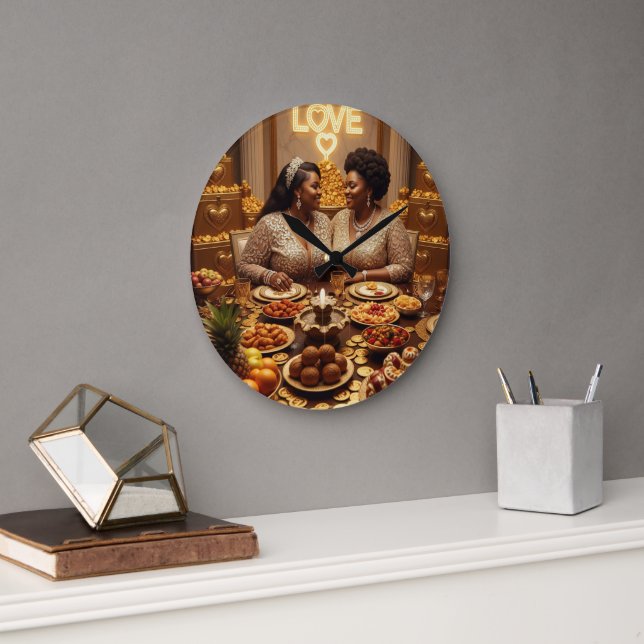 Mother's Day Fruit Caress M Large Clock (Office)